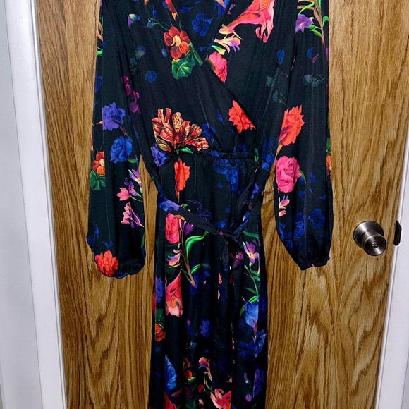 🌹INC Floral Long Sleeve Maxi Dress with Ruffle Tulip Hem, Size XL🌹 - Picture 6 of 9